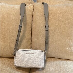Michael Kors Camera Bag in Gray and Cream